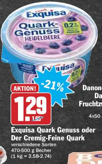 HIT Ullrich Exquisa Quark Genuss oder Der Cremig Feine Quark 470-500g Becher Angebot