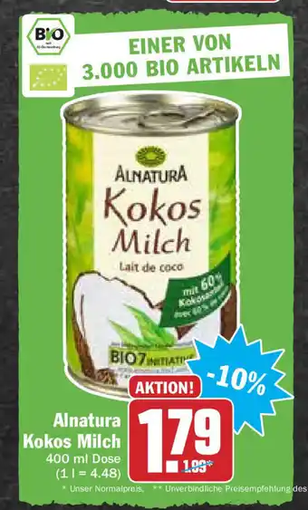 HIT Ullrich Alnatura Kokos Milch 400ml Angebot