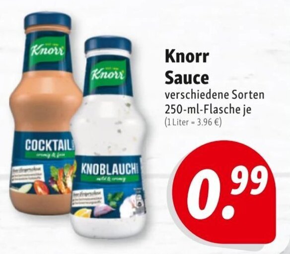 Knorr Sauce 250ml Angebot bei Nah & Frisch