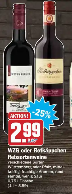 HIT Ullrich WZG oder Rotkäppchen Rebsortenweine 0,75L Angebot