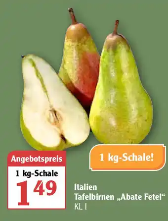 Globus Italien Tafelbirnen ,,Abate Fetel" 1kg Angebot