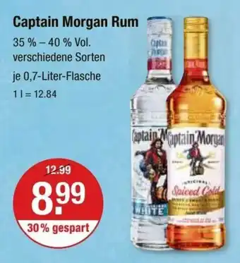 V Markt Captain Morgan Rum je 0,7-Liter-Flasche Angebot