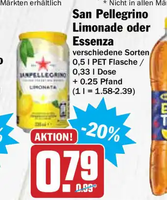 Hit San Pellegrino Limonade oder Essenza 0,5/0,33L Angebot