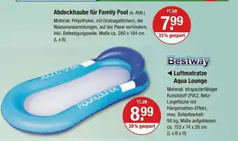 V Markt Bestway ◄ Luftmatratze Aqua Lounge Angebot