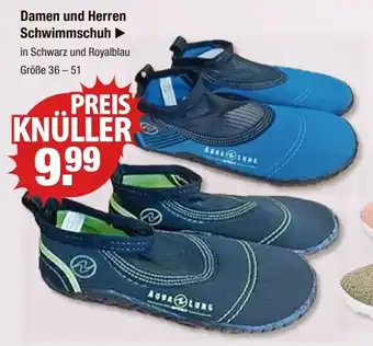 V Markt Damen und Herren Schwimmschuh ▶ in Schwarz und Royalblau Größe 36-51 Angebot