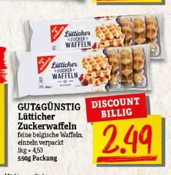 NP Discount GUT&GÜNSTIG Lütticher ZUCKER WAFFELN 550 g Angebot