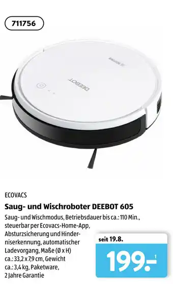 Aldi Süd Ecovacs Saug und Wischroboter Deebot 605 Angebot