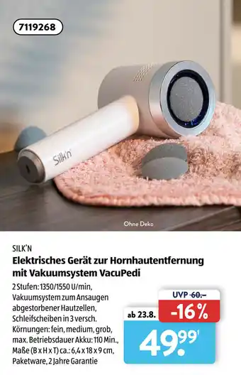 Aldi Süd Silk'n Elektrisches Gerät zur Hornhautentfernung mit Vakuumsystem VacuPedi Angebot