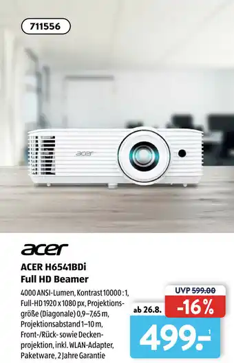 Aldi Süd Acer H6541BDi Full HD Beamer Angebot