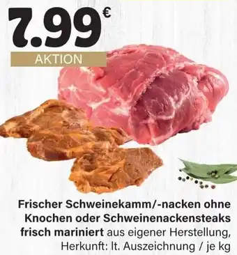 LEDO Frischer Schweinekamm/-nacken ohne Knochen oder Schweinenackensteaks frisch mariniert Angebot