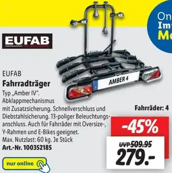 Lidl EUFAB Fahrradträger ,,Amber IV" Angebot