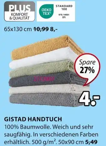 Jysk GISTAD HANDTUCH Angebot