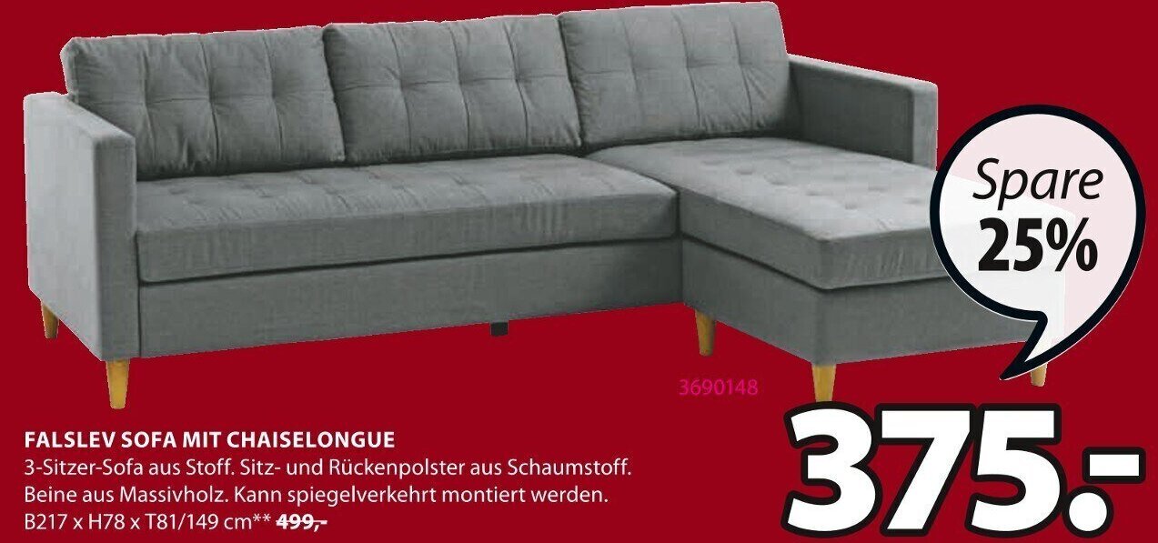 FALSLEV SOFA MIT CHAISELONGUE Angebot bei Jysk