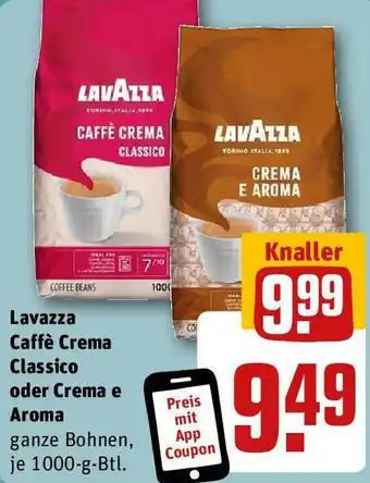 REWE Lavazza Caffè Crema Classico oder Crema e Aroma 1000-g-Btl. Angebot