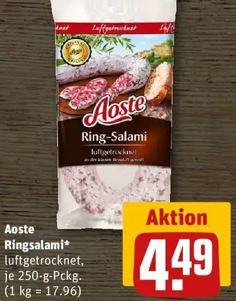 REWE Aoste Ringsalami 250-g-Pckg. Angebot