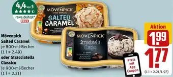 REWE Mövenpick Salted Caramel 800-ml oder Stracciatella Classico 900 ml Becher Angebot