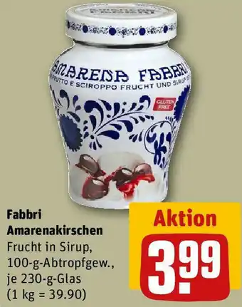 REWE Fabbri Amarenakirschen 230-g-Glas Angebot