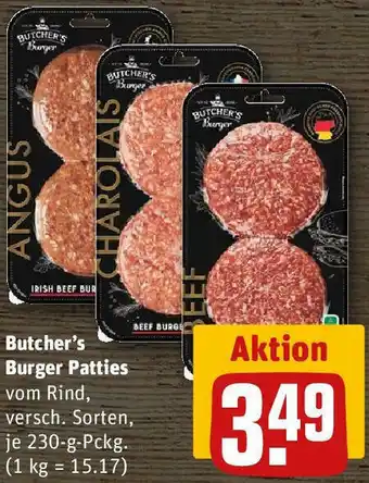 REWE Butcher's Burger Patties 230 g Pckg. Angebot