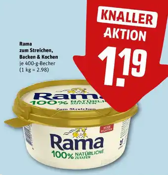 REWE Rama zum Streichen, Backen & Kochen 400-g-Becher Angebot