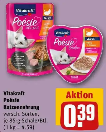 REWE Vitakraft Poésie Katzennahrung 85-g-Schale/Btl. Angebot