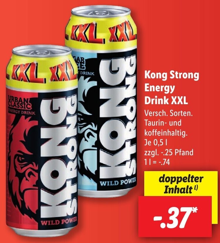 Kong Strong Energy Drink XXL 0,5 L Angebot bei Lidl