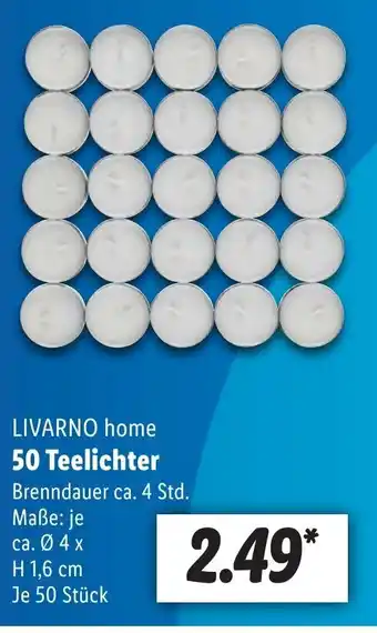 Lidl LIVARNO home 50 Teelichter Angebot