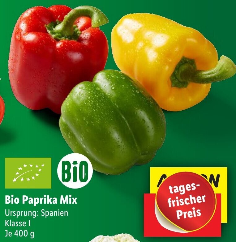 Bio Paprika Mix 400 g Angebot bei Lidl