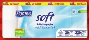 Lidl Floralys Soft Toilettenpapier XXL 3-lagig, 20x 220 Blatt Angebot