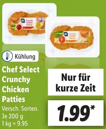 Lidl Chef Select Crunchy Chicken Patties 200 g Angebot