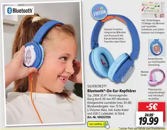 Lidl SILVERCRESTⓇ® Bluetooth®-On-Ear-Kopfhörer ,,SKRK 30 A1" Angebot