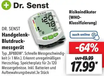 Lidl DR. SENST Handgelenk-Blutdruckmessgerät Angebot