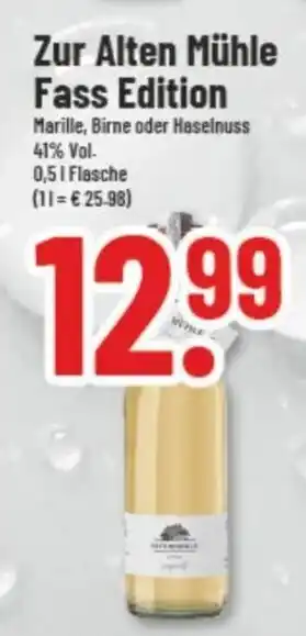 trinkgut Zur Alten Mühle Fass Edition Marille, Birne oder Haselnuss 500ml Angebot