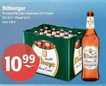Getränke Hoffmann Bitburger Premium Pils oder Alkoholfrei 0,0 % Herb 20 x 0,5 l Angebot
