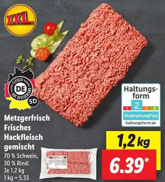 Lidl Metzgerfrisch Frisches Hackfleisch gemischt 1,2 kg Angebot