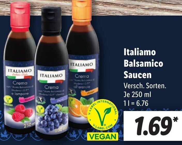Italiamo Balsamico Saucen 250 ml Angebot bei Lidl