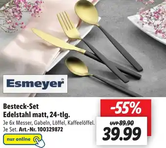 Lidl Esmeyer Besteck-Set Edelstahl matt, 24-tlg. Angebot