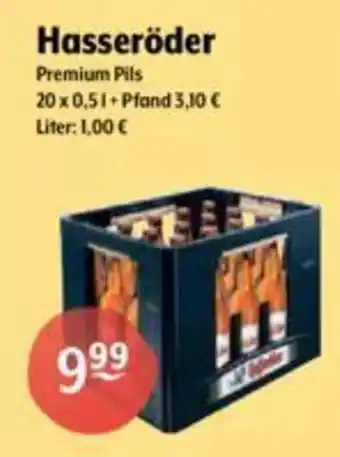 Getränke Hoffmann Hasseröder Premium Pils 20x0,5l Angebot