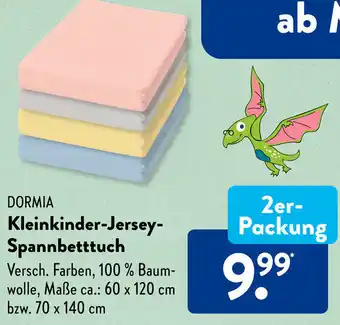 Aldi Süd DORMIA Kleinkinder-Jersey-Spannbetttuch 2er-Packung Angebot