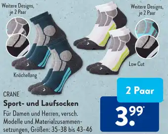 Aldi Süd CRANE Sport und Laufsocken 2 Paar Angebot