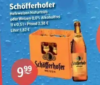 Getränke Hoffmann Schöfferhofer Hefeweizen Naturtrüb oder Weizen 0,0% Alkoholfrei 11*500ml Angebot