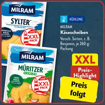 Aldi Süd MILRAM Käsescheiben 260 g Packung Angebot