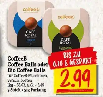 NP Discount coffee B Coffee Balls oder Bio Coffee Balls 9 Stück = 51g Packung Angebot