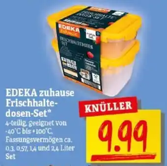 NP Discount EDEKA zuhause Frischhaltedosen-Set* Fassungsvermögen ca. 0.3, 0,57, 1,4 und 2,4 Liter Set Angebot