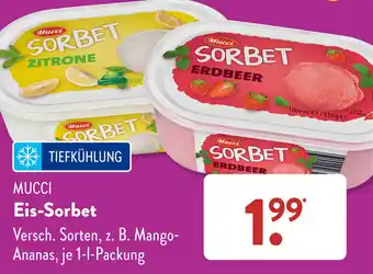 Aldi Süd MUCCI Eis-Sorbet 1 L Packung Angebot