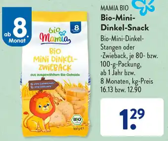 Aldi Süd MAMIA BIO Bio-Mini-Dinkel-Snack 80-100 g Packung Angebot