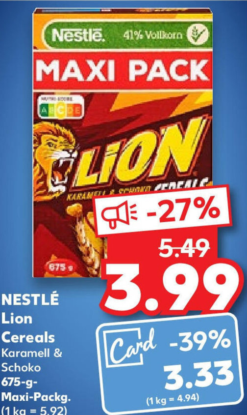 NESTLÉ Lion Cereals 675 g Angebot bei Kaufland