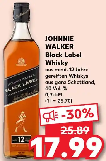 Kaufland JOHNNIE WALKER Black Label Whisky 0,7 L-Fl. Angebot