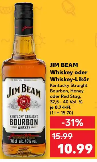 Kaufland JIM BEAM Whiskey oder Whiskey-Likör 0,7 L-Fl. Angebot