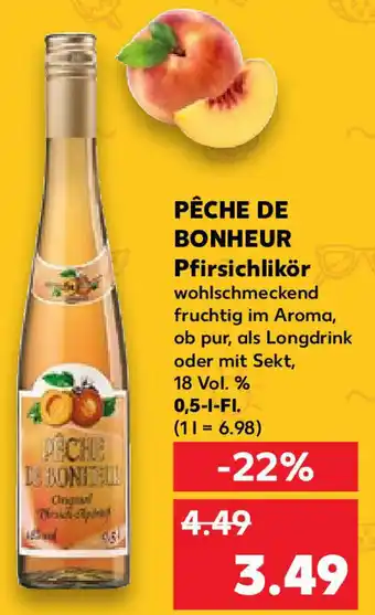 Kaufland PÊCHE DE BONHEUR Pfirsichlikör 0,5 L-Fl. Angebot