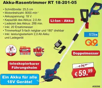 Stabilo Fachmarkt Güde Akku-Rasentrimmer RT 18-201-05 Angebot